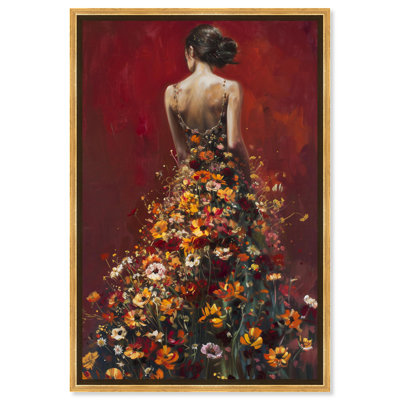 «Dress in Fall Bloom», toile inspirante des femmes par Art Remedy