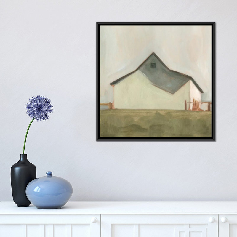 « serene grange v », reproduction sur toile, H 18 po x l 18 po x P 1,5 po, Toile avec cadre noir, Pas de tapis