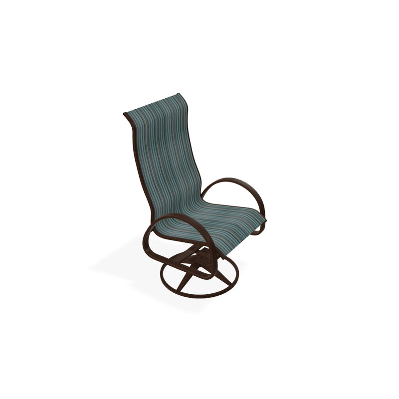 Aruba 1 Outdoor Dining Armchair, Textured Kona, Atlantis Royal Blue Sunbrella®