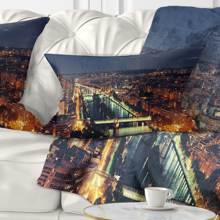 Coussin lombaire soirée cityscape photo paris city