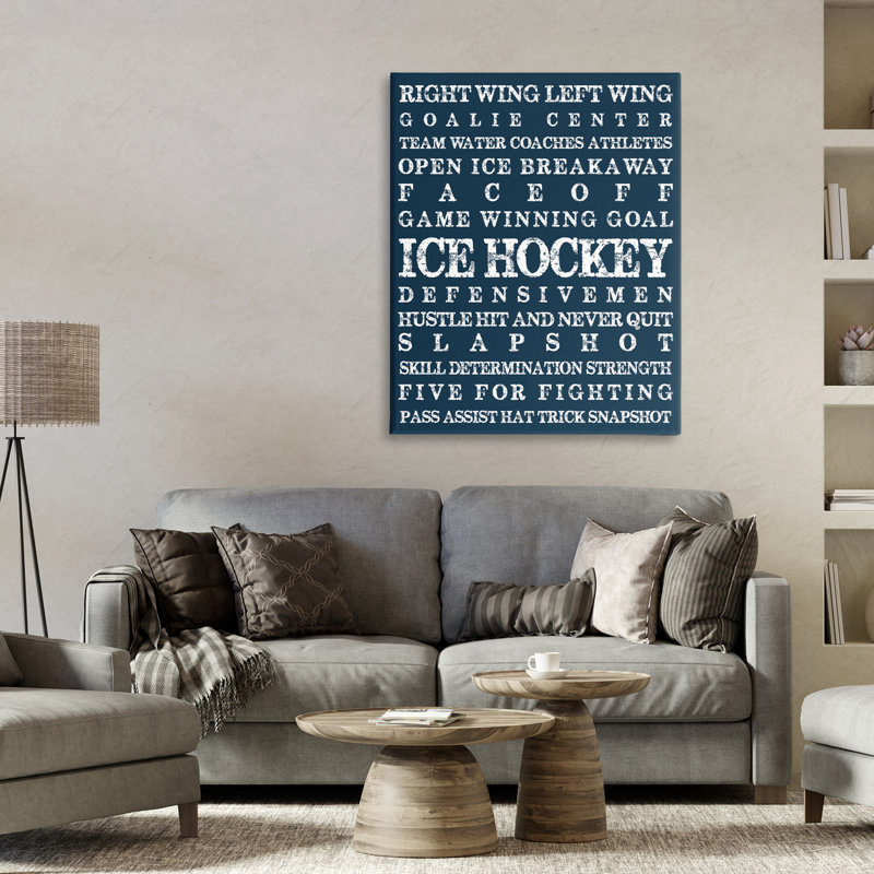 «Ice Hockey Expressions», conception par Melody Hogan, H 40 po x l 30 po