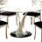 Round Glass Top Metal Base Dining Table
