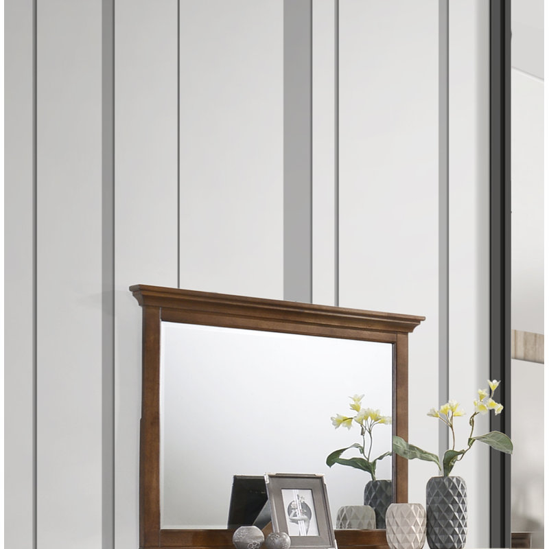 Tuscan Brown Wood Transitional Landscape Mirror