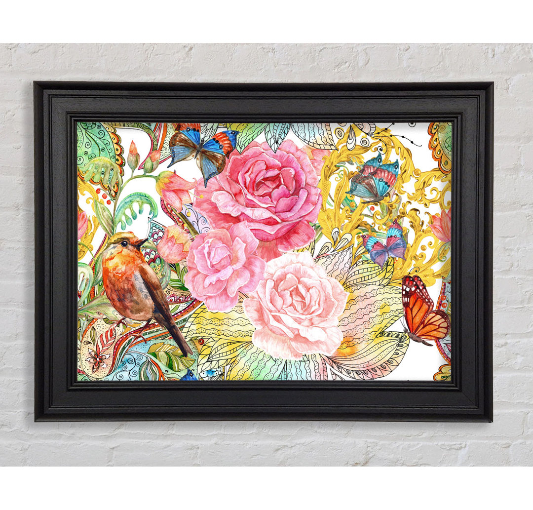 Gerahmtes Leinwandbild Beautiful Flowers India Framed Print