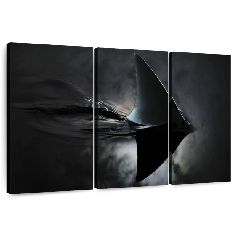 Brampt Shark In Dark Waters, 36" H x 57" W