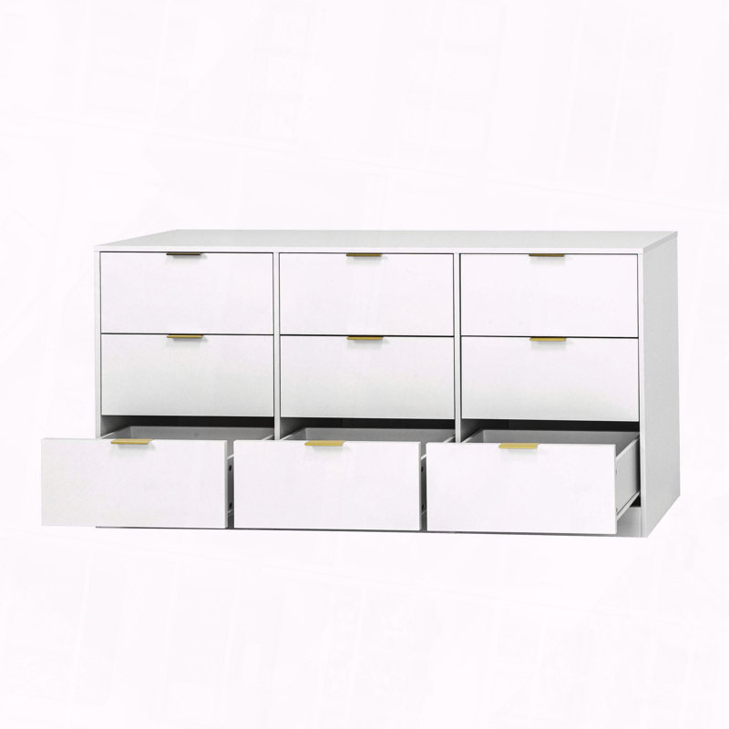 Grande armoire de rangement en bois à 9 tiroirs
