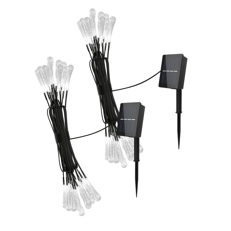20.5' Outdoor LED Solar Powered 30 - Bulb Novelty String Light, Cool White