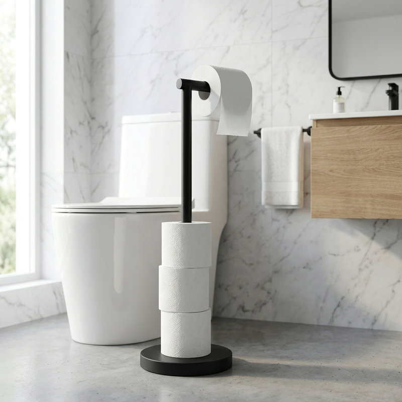 Porte-papier hygiénique Freestand, Noir mat