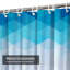 Rideau de douche abstrait abstrait triangulaire bleu avec 12 crochets-1315182298