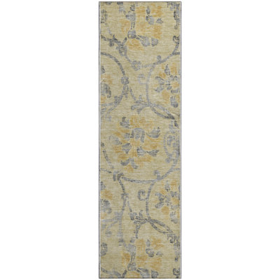 Premium Machine Washable Prisco Gold Rug