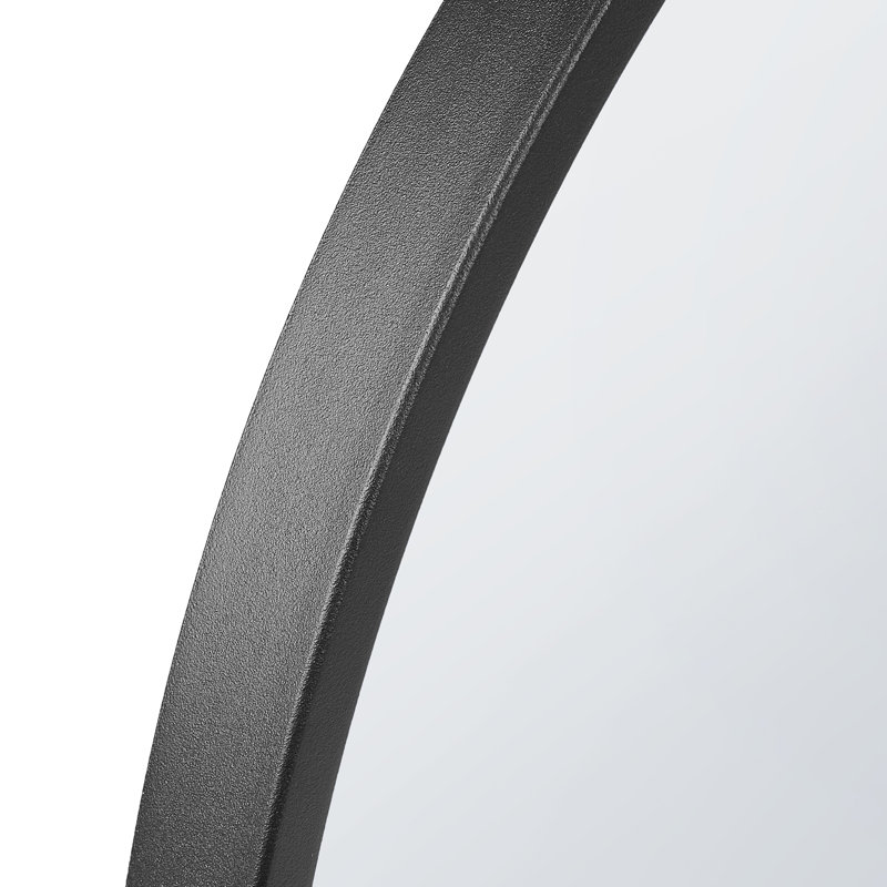 Eren Wall Mounted Modern Wall Accent Round Mirror, Black, 30" x 30"