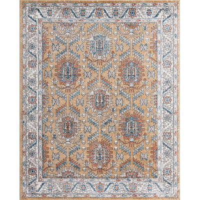 Tapis traditionnel jaune / ivoire