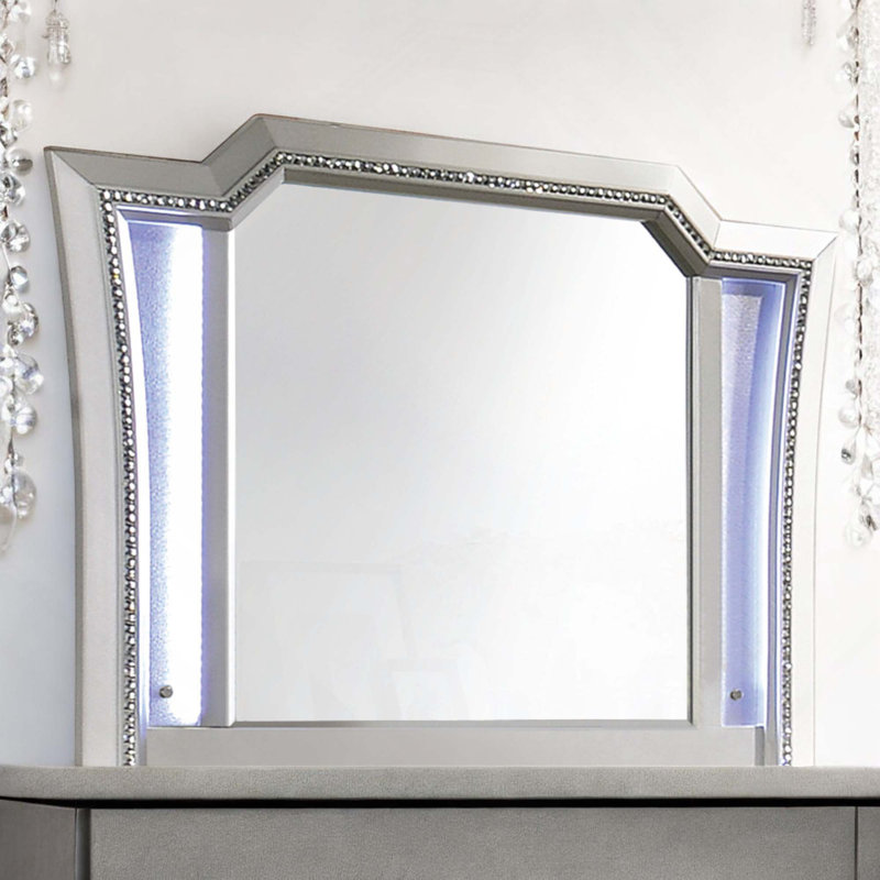 Miroir de coiffeuse avec commode Kaitlyn, Champagne
