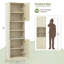 Armoire de cuisine, armoire autoportante de 75 po de hauteur avec portes et tablettes chêne clair