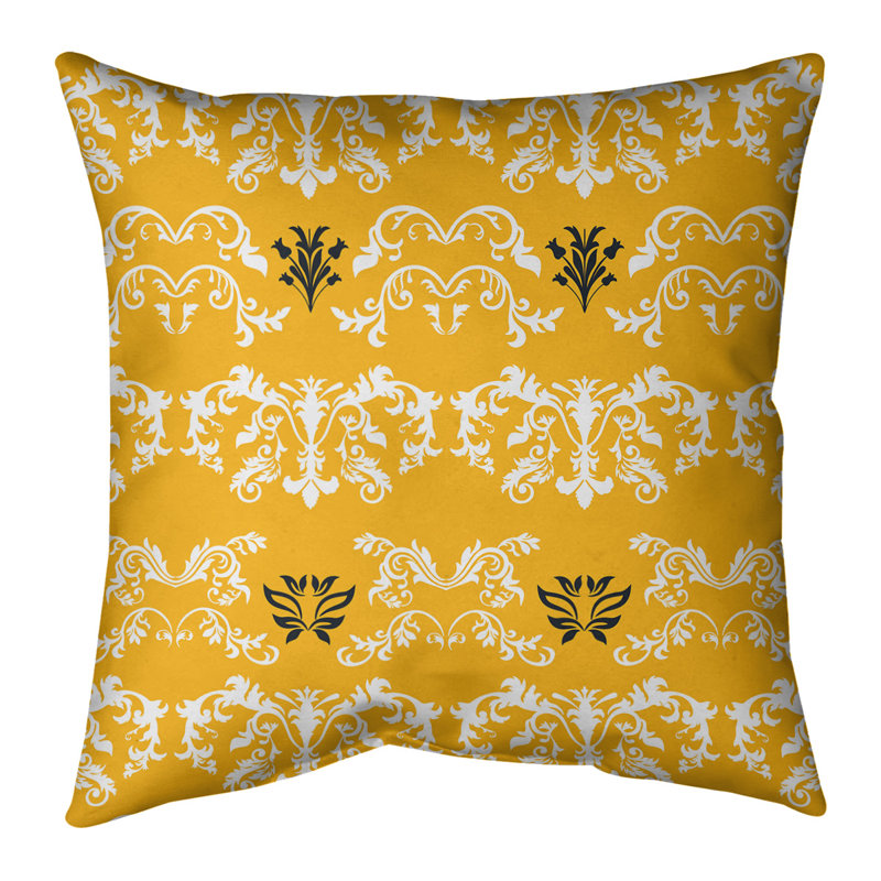 Housse de coussin Pittsburgh Football Baroque, 14 po x 14 po, Simili daim, Jaune/blanc/noir