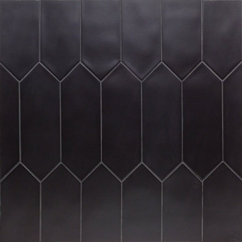 Aliante 4x12 Picket Matte Concrete Look Porcelain Tile, Black