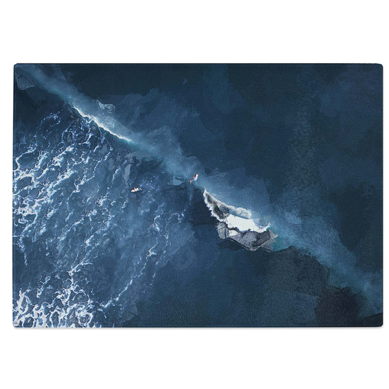 Tempered Glass Bodyboarding in the Emerald Isle Chopping Board, 28.5 cm W x 20 cm L
