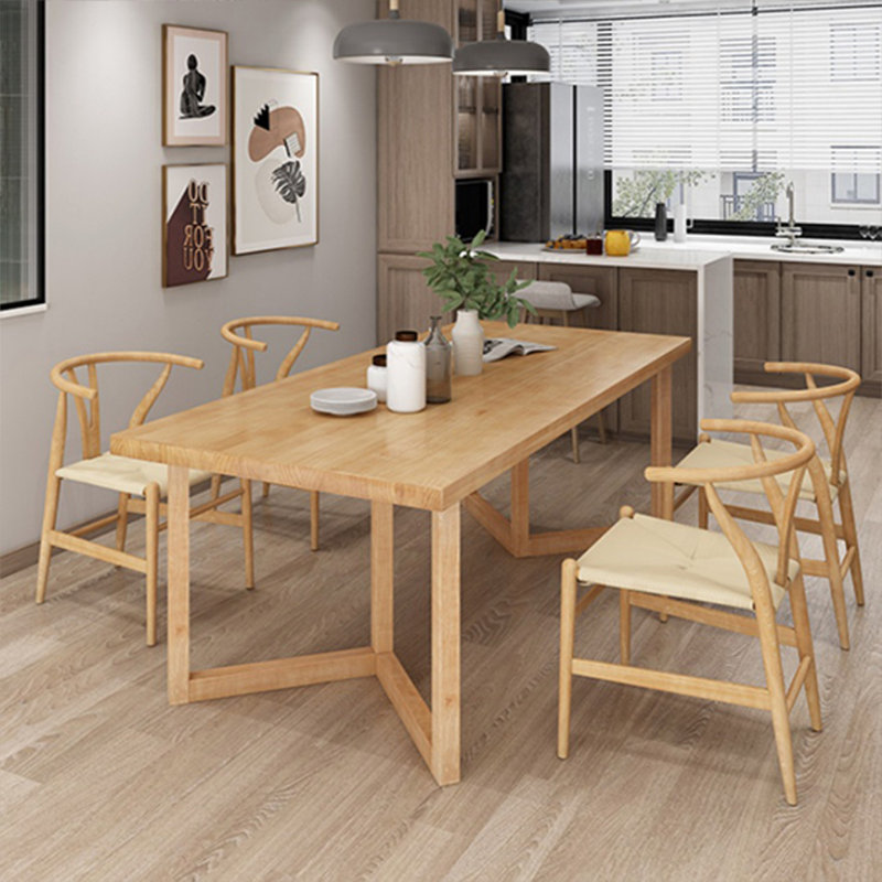 High-end solid wood table set, 29.52"H x 70.86"L x 31.49"W