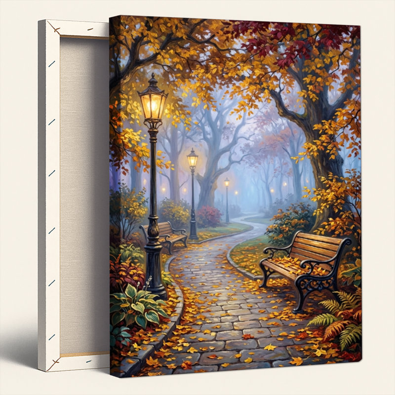 «Autumn Path», reproduction d'art sur toile, ensemble de 1, Wrapped Canvas, 24"H x 16"W