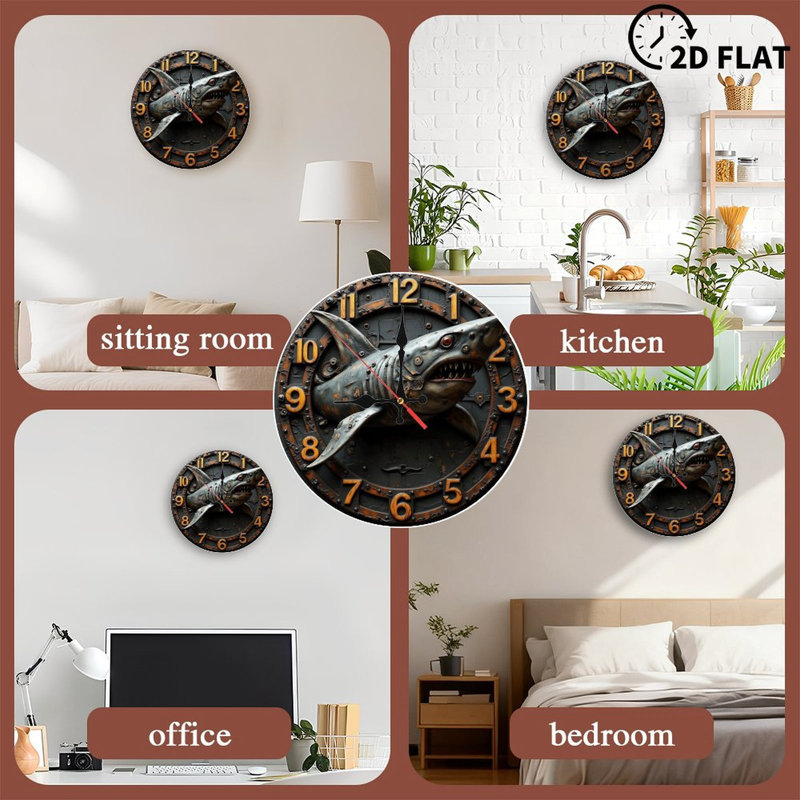 Décoration horloge requin