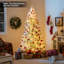  Arbre de Noël artificiel illuminé 7 pi avec branches enneigées 855-1858853438