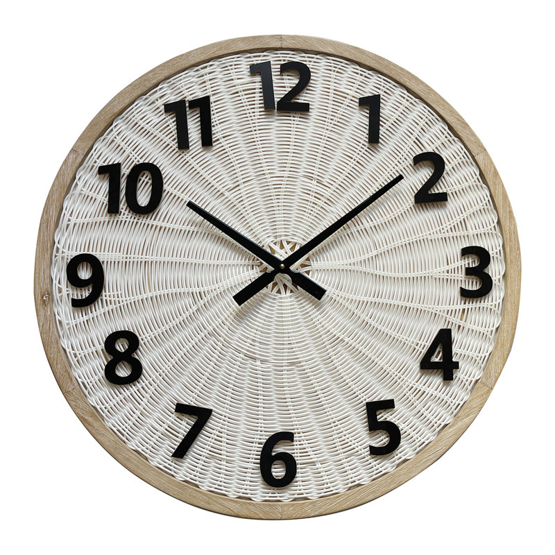 Luciana Woven Rattan Round Wall Clock