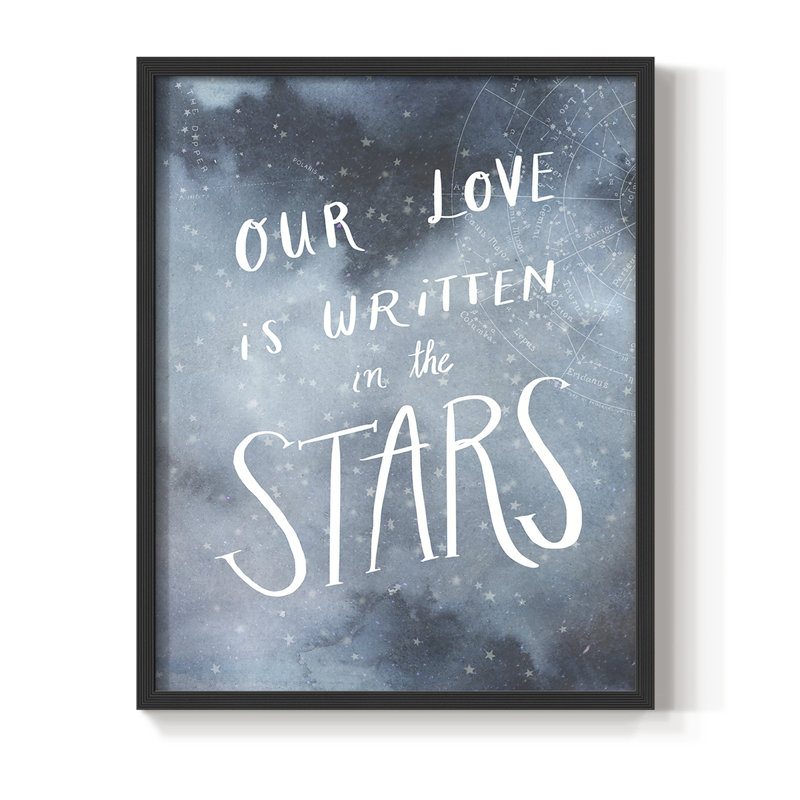 «Celestial Love IV», reproduction encadrée - bois massif, Noir, noir, noir, noir, H 11 po x l 9 po