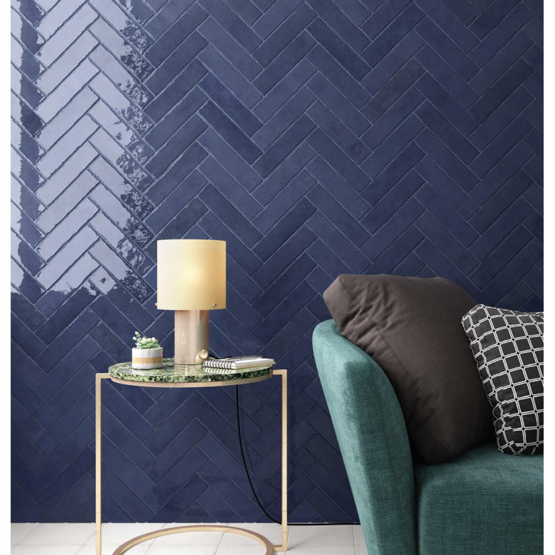 Tribella | 2.5 in. x 10 in. Porcelain Wall Tile, Blue Note
