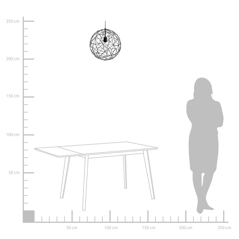 Verlin 1 - Light Sphere Pendant, Black