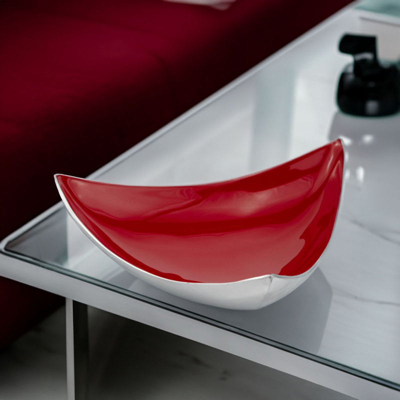 Leolar Tray - Black Enamel, Red