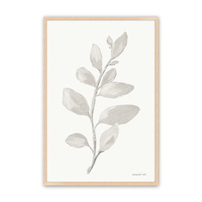 Élégantes feuilles grises I print