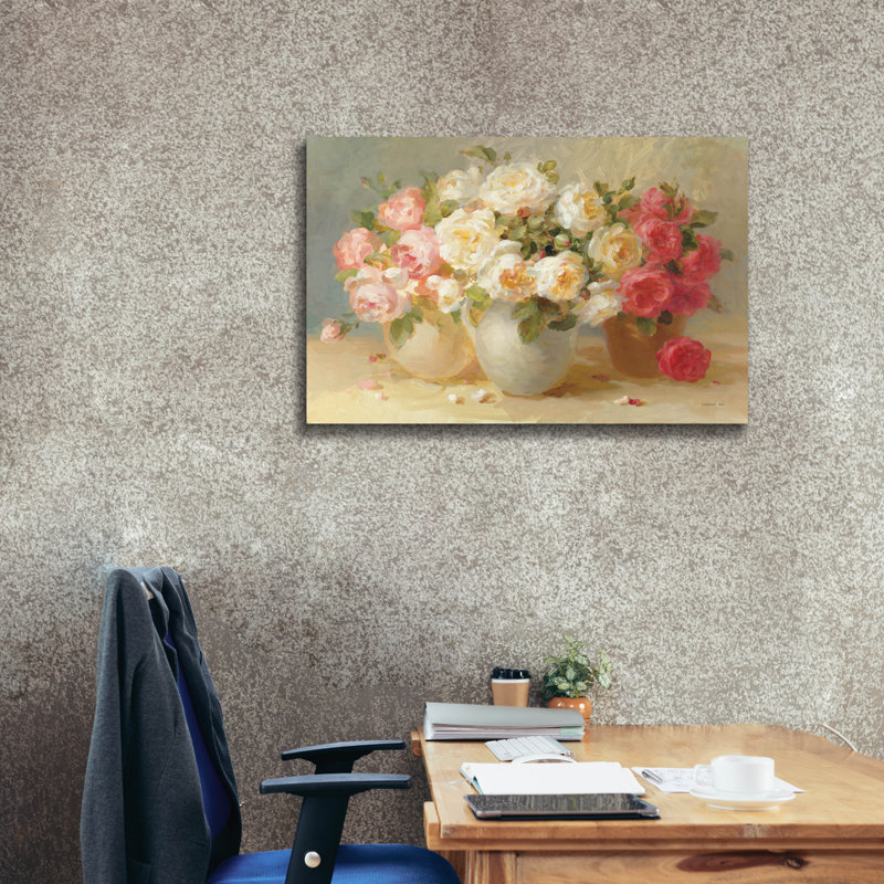 «English Rose Bouquets» par Danhui Nai, art mural sur toile, H 26 po x l 40 po