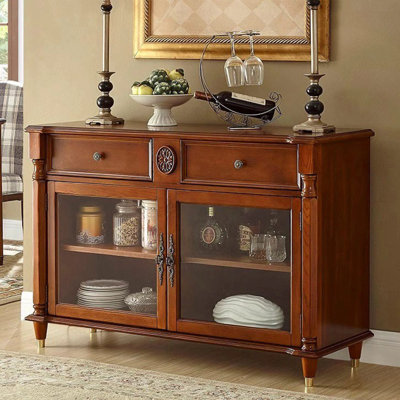Nut-brown Solid Wood Sideboard
