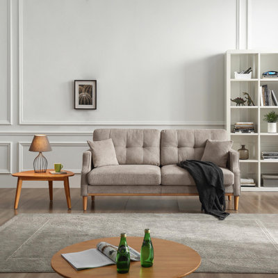 Living Space Sofa 3 Seater With Waterproof Fabric , USB Charge Port