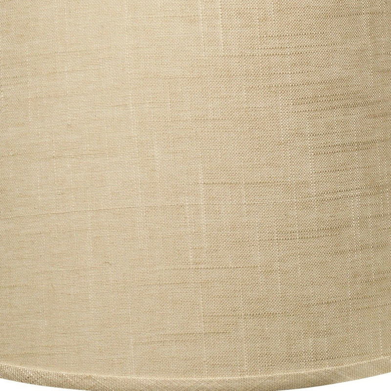 Abat-jour blanc arrondi en lin incliné Empire, H 10 po x l 14 po x P 14 po, Jaune clair