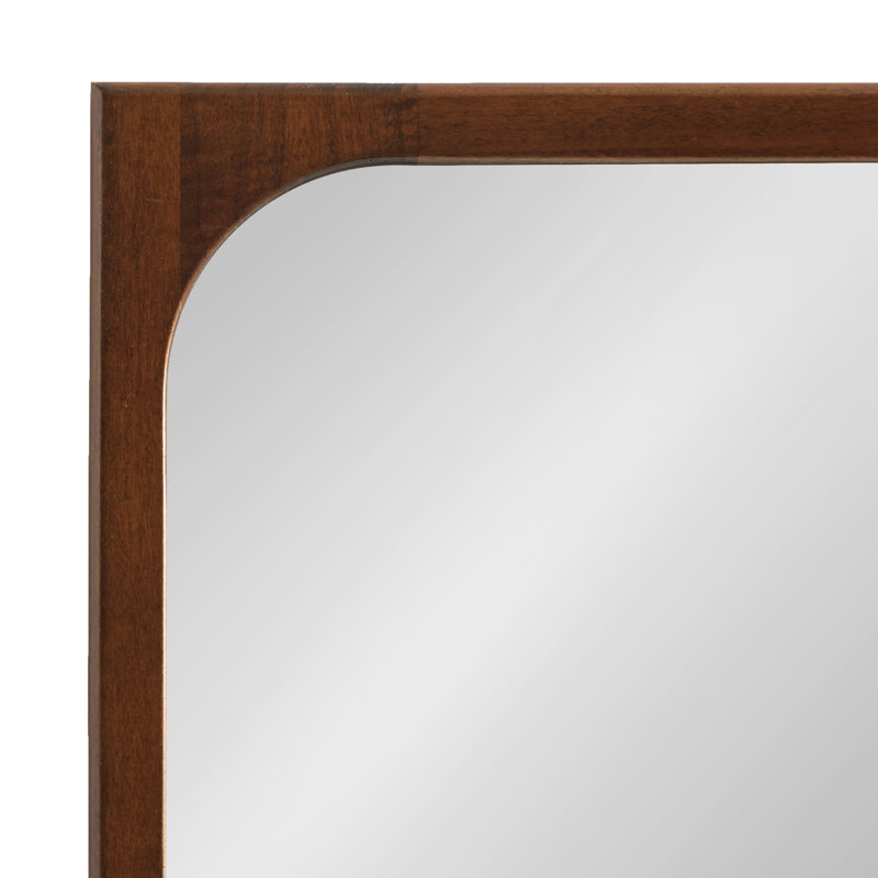 Miroir de salle de bain en bois, Brun