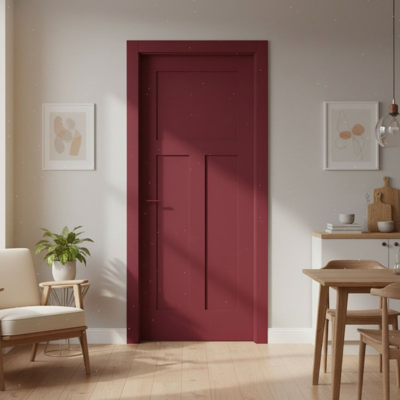 Portes Milette - Shaker avec Apprêt blanc | Porte intérieure Pleine | Fait au Canada, 32 po x 80 po