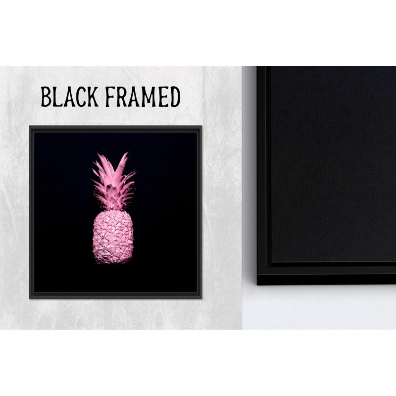 Élégant art sur toile rose: motif imprimé moderne pour la décoration intérieure, toiles à cadre noir 1P