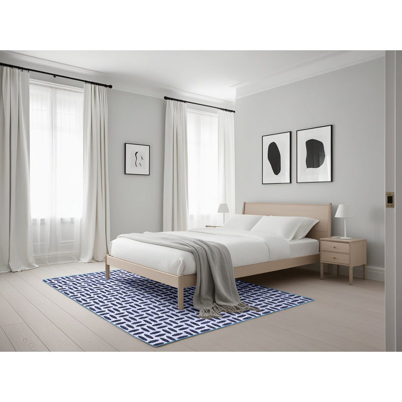 Performance Wool Geometric Indoor Rug, Rectangle 5' x 7'