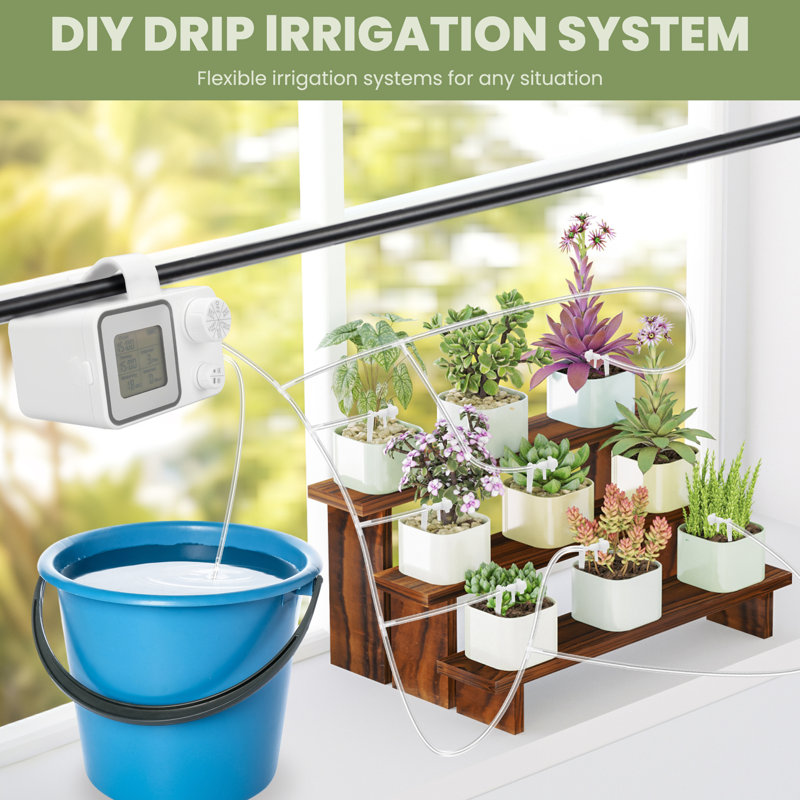 Trousse d'irrigation goutte à goutte rechargeable pour plantes d'intérieur Lcd