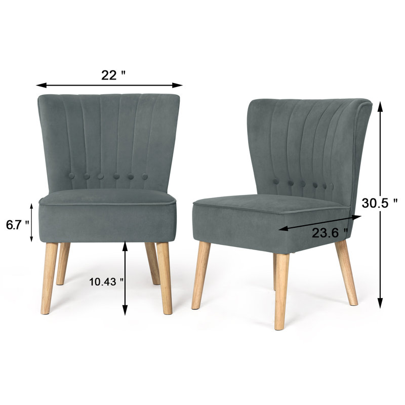 Raquell Velvet Accent Chair, Dark Gray Velvet