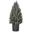 Arbre de Noël miniature 18 pouces avec pommes de pin et baies, pour décoration de Noël, arbre de Noël