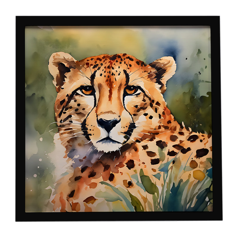 Guépard, impression sur métal encadrée