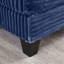 Bleu moelleux avec porte-gobelet, table cachée et recharge pour le confort de la chambre à coucher dans un petit appartement, bureau pivotant simple confortable à 180 po, accoudoirs de rangement pour la musique