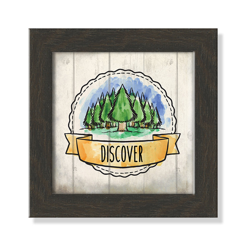 «Adventure is out There», art encadré 3, H 8 po x l 8 po x P 0,6 po, Cadre plat à grain de bois noir