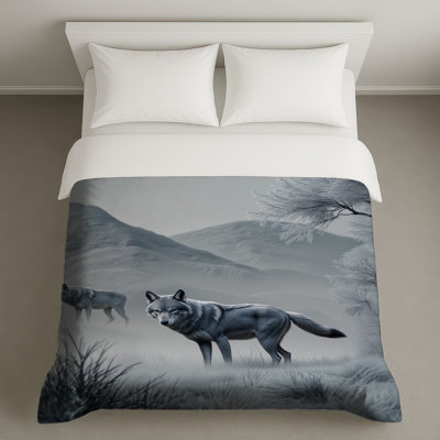 Gray Wolves In Winter Duvet Covers
