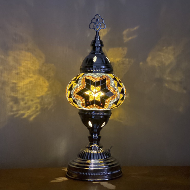 Kearns Metal Lamp, Brown/Amber
