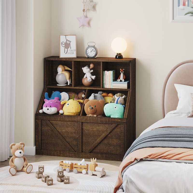 Étagère pour enfants, rangement pour jouets pour enfants, Brun