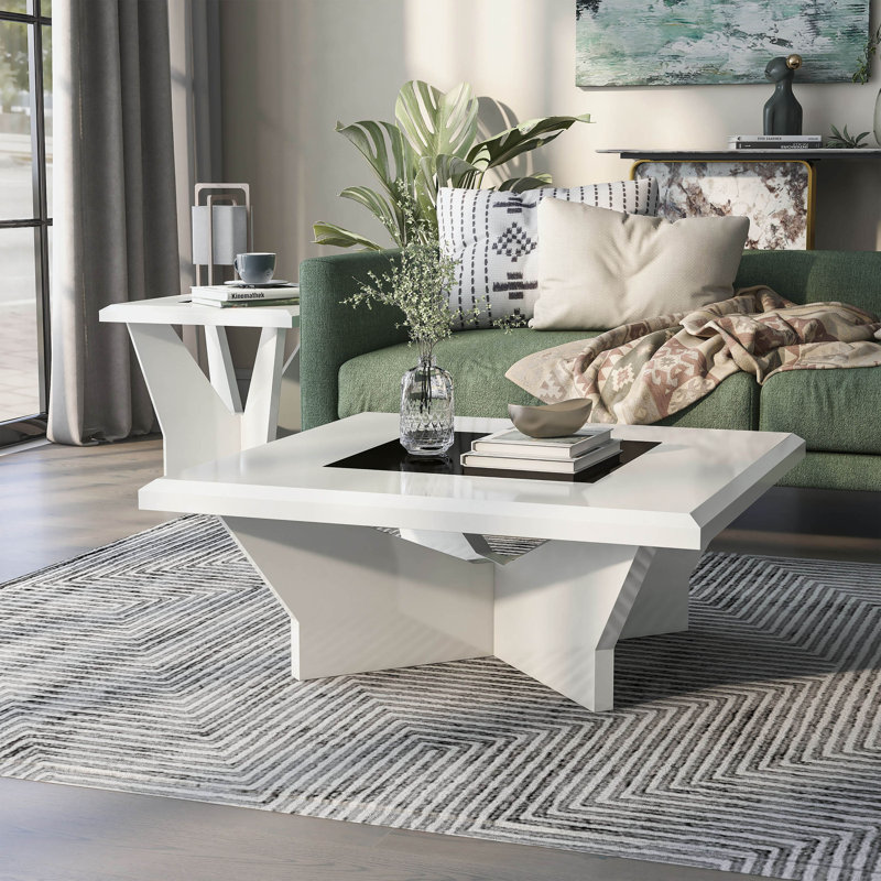 Ensemble de tables basses 2 pièces Bandur, Blanc