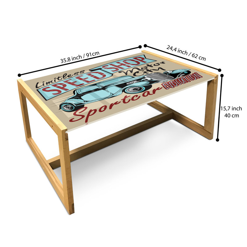 Jahim Trestle Coffee Table, 40cm H x 91cm W x 62cm D